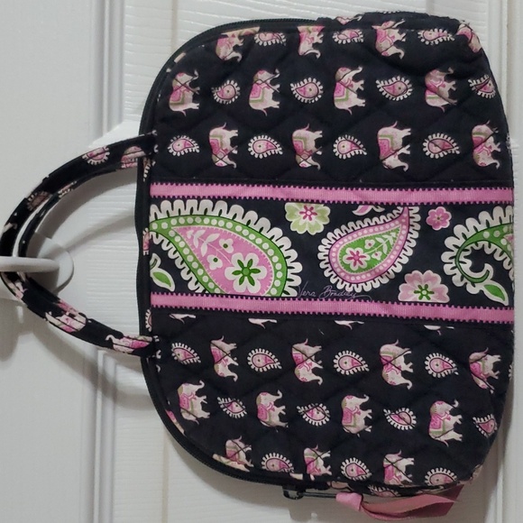 Vera Bradley Handbags - Vera Bradley PINK ELEPHANTS Katie Small Purse Makeup Mini Bag Black Pink